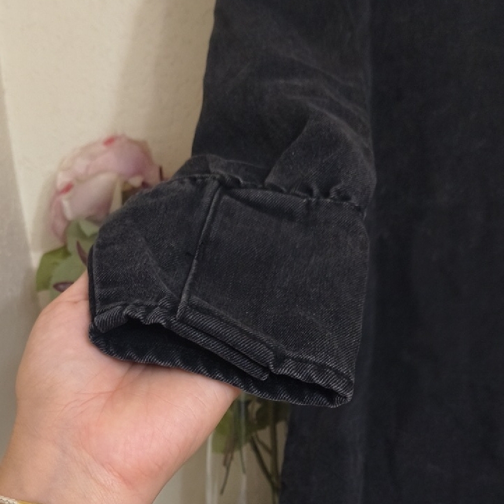 Black Denim Long Sleeve Dress - Picture 4 of 16